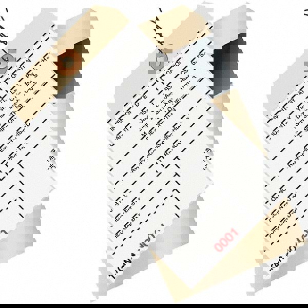 Blank Tag: 6-1/4'' High, Manila & White, Synthetic Paper